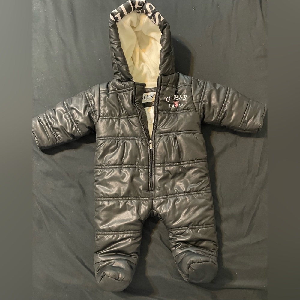 GUESS Kids Charcoal One Piece Footie